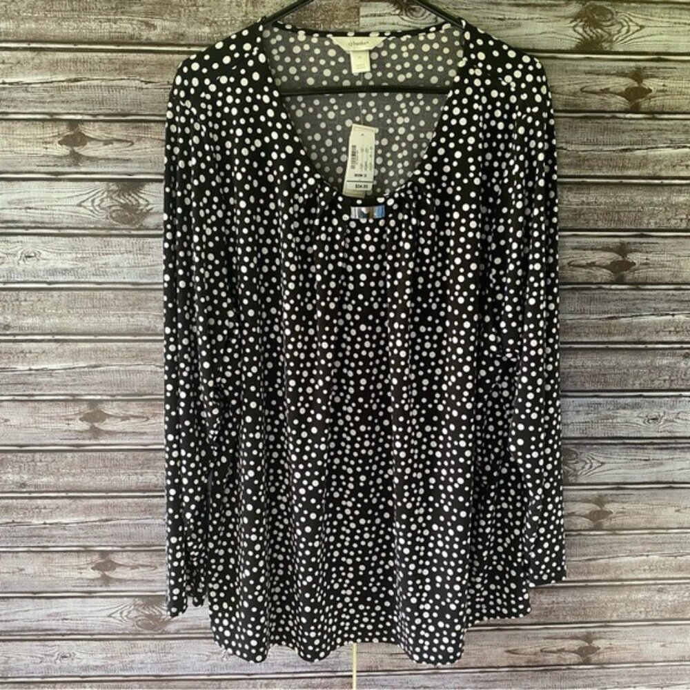 NWT CJ Banks Women's Spotted Top Size 2X‎